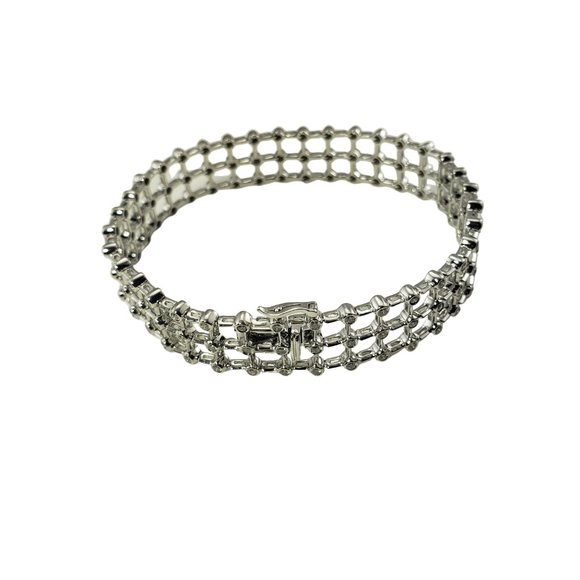 Vintage 18 Karat White Gold and Diamond Bracelet #11921 - Picture 4 of 8